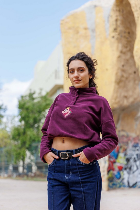 Cropped Fleece Mulberry