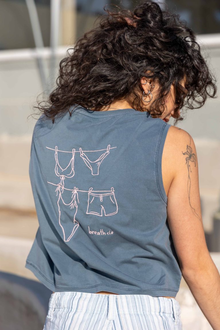 Wet Stories Sleeveless Crop Washed Mineral