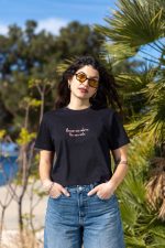 Salty Breeze Crop Oversized Fit Tee Black