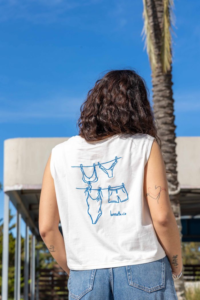 Wet Stories Sleeveless Crop Washed Ivory - Image 2