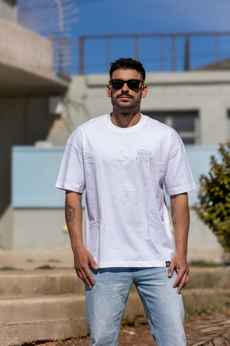 Organic Mountain Oversized Heavy Tee White