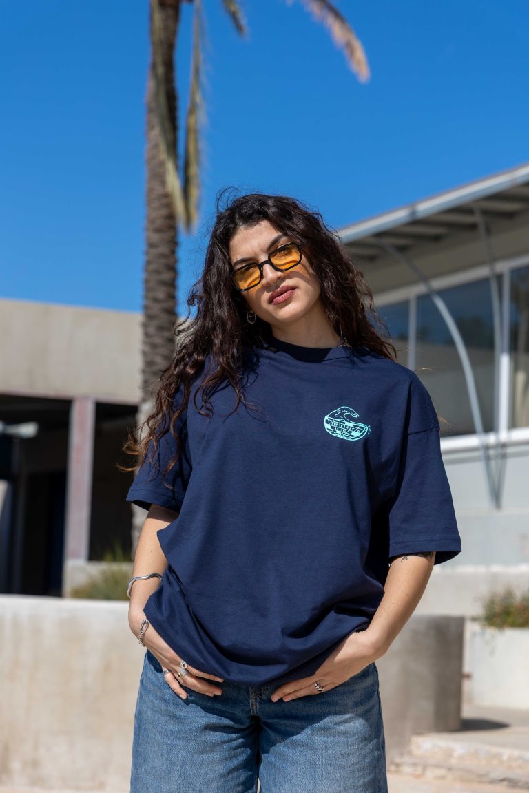 Disco Waves Oversized Tee Navy