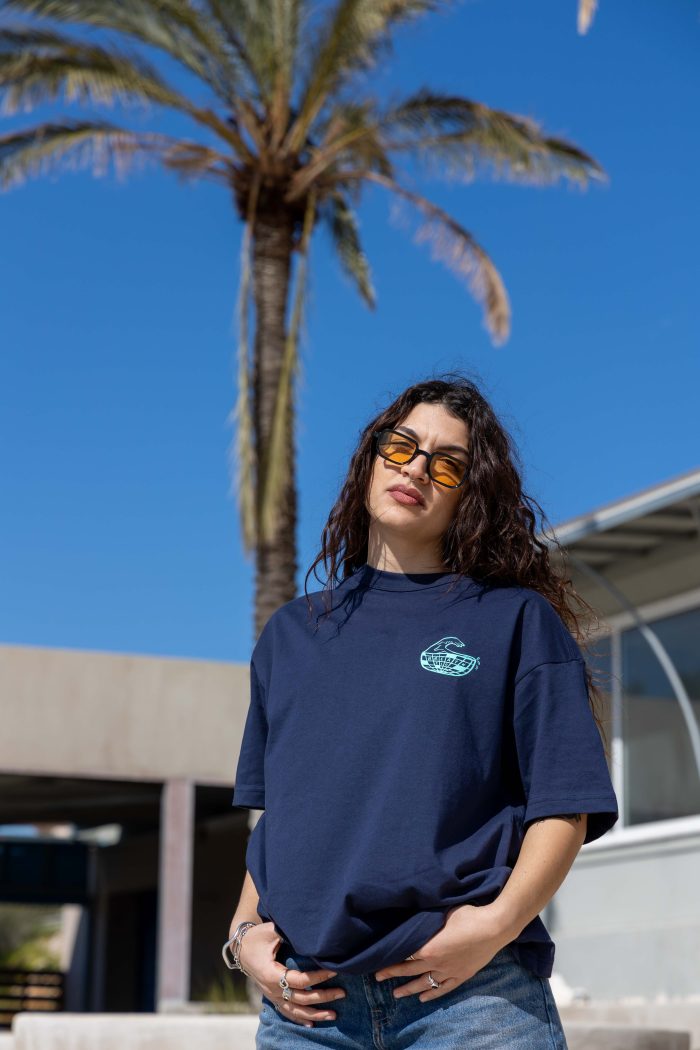 Disco Waves Oversized Tee Navy - Image 2