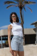 Breath Clo High Neck Crop Vest White