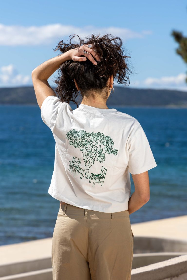 Salty Breeze Crop Oversized Fit Tee Bone