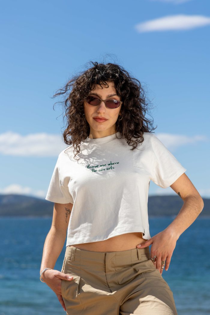 Salty Breeze Crop Oversized Fit Tee Bone - Image 1