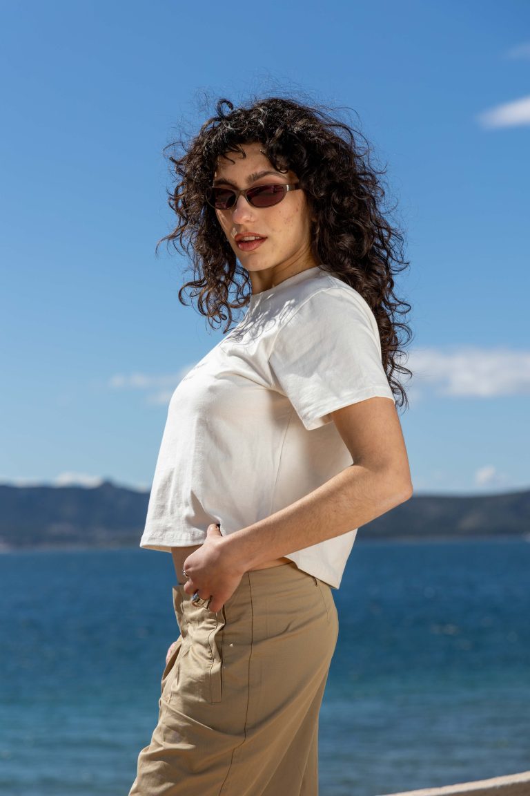 Salty Breeze Crop Oversized Fit Tee Bone