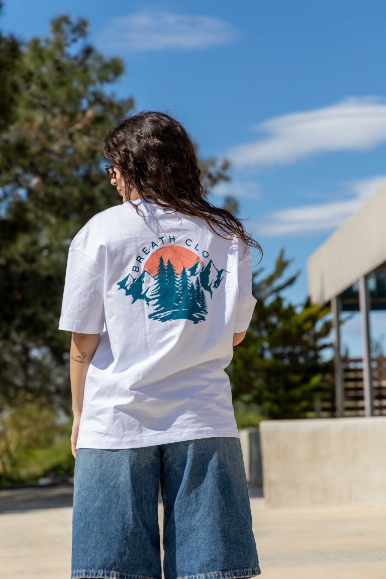 Organic Mountain Oversized Heavy Tee White