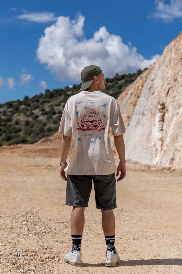 Disco Waves Oversized Tee Linen - Image 3