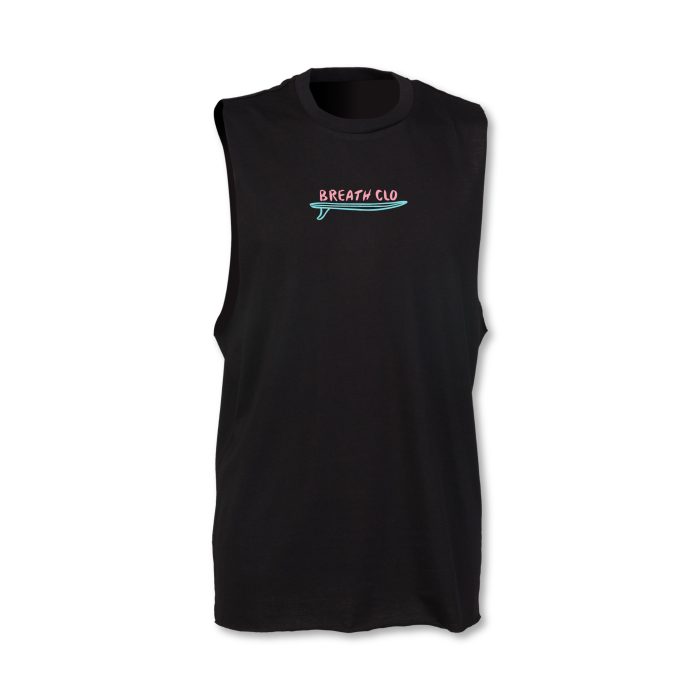Disco Waves Oversized Tank Top Black - Image 1