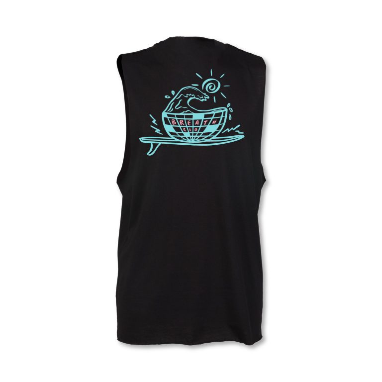 Disco Waves Oversized Tank Top Black