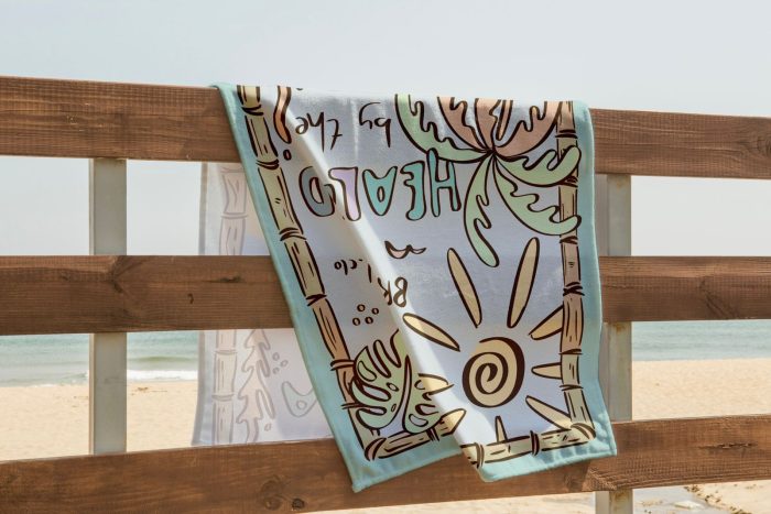 Quick Dry Healed by The Sea Design Beach Towel 80x160cm - Image 2